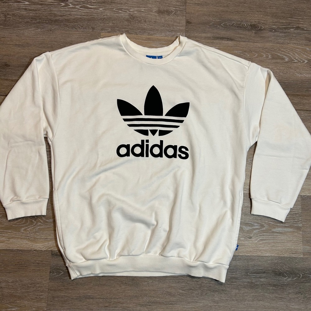 Adidas Trefoil Logo Sweatshirt Long Sleeve Pullover Crew Neck Top‎ Large